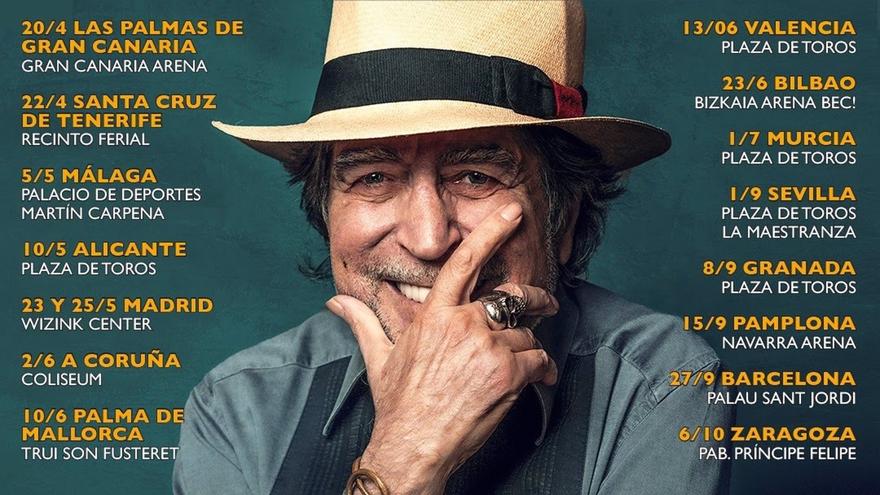Cartel promocional de la gira de Joaquín Sabina. | FOTO: RIFF MUSIC