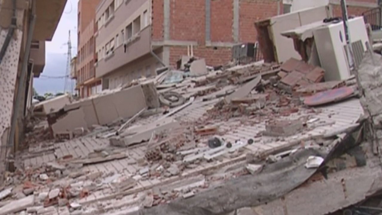 Una de las imágenes del devastador terremoto de Lorca, que se produjo hace 12 años (foto: La 7)