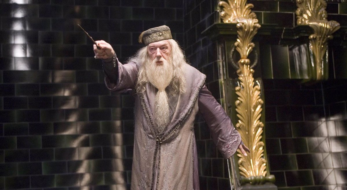 Michael Gambon, interpretando a Dumbledore en Harry Potter (foto: EP)