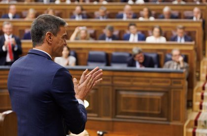 El presidente del Gobierno en funciones, Pedro Sánchez durante la segunda votación de la investidura del líder del Partido Popular (foto: EP)