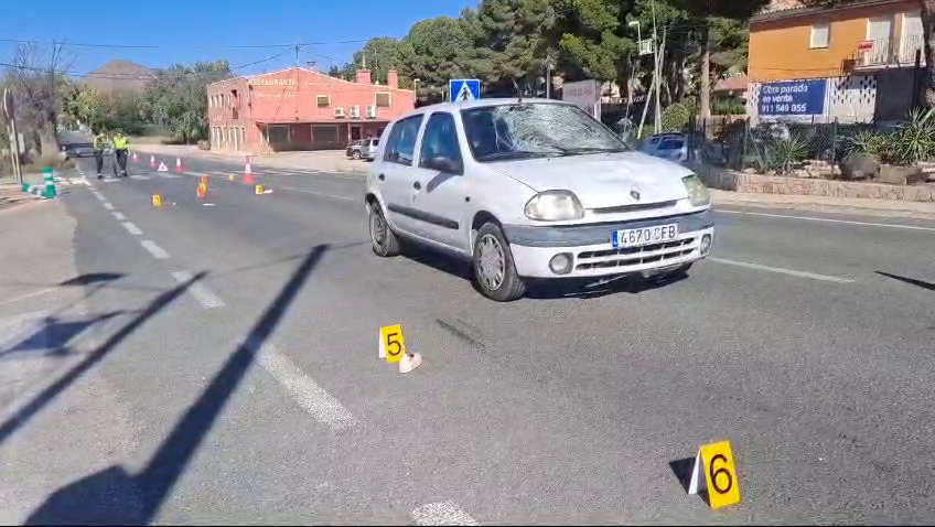 Carretera N-344 a su paso por la Fuente del Pino, en Jumilla, donde han atropellado a una mujer de 90 años (foto: La 7)