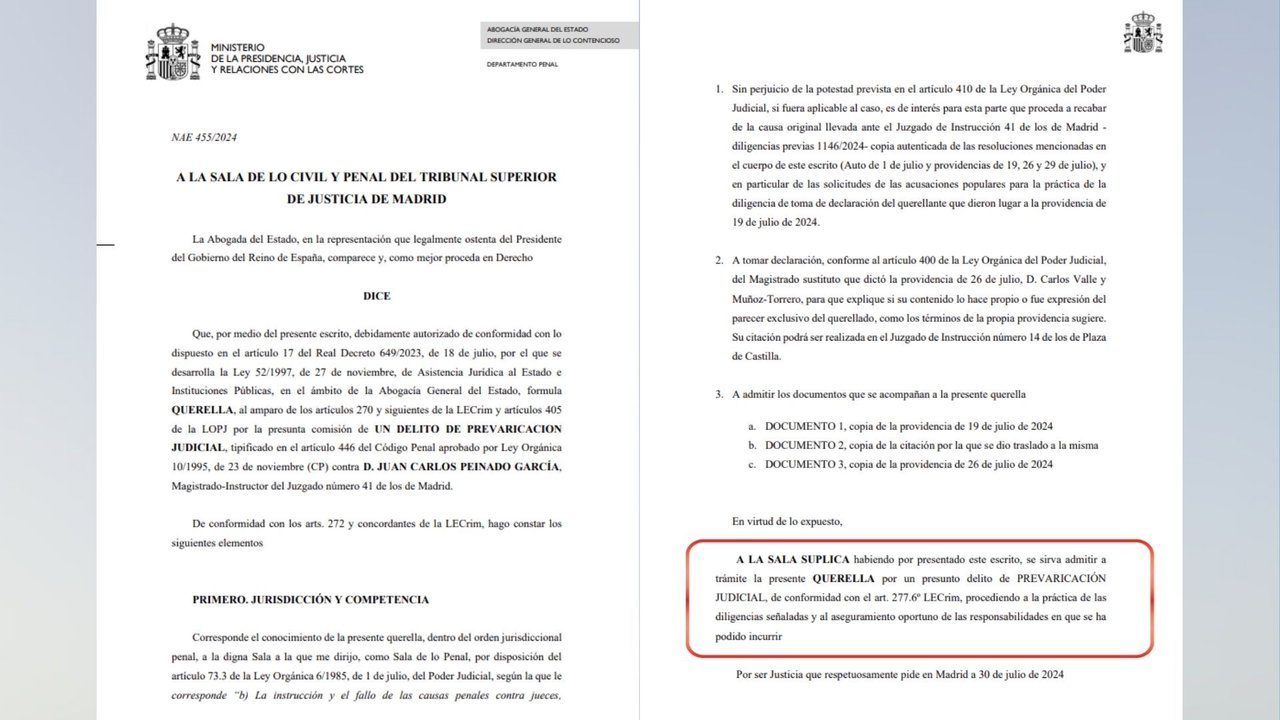 Querella contra el juez Juan Carlos Peinado por prevaricación