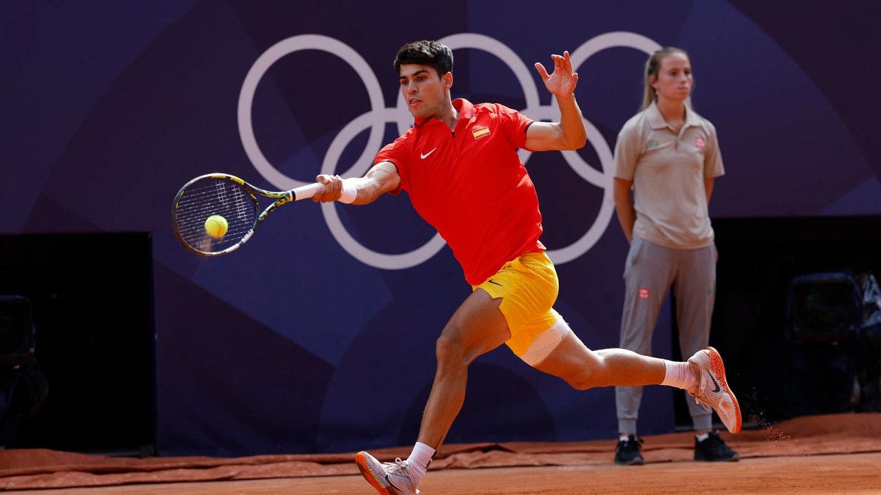 Carlos Alcaraz, durante un partido en los recientes juegos Olímpicos