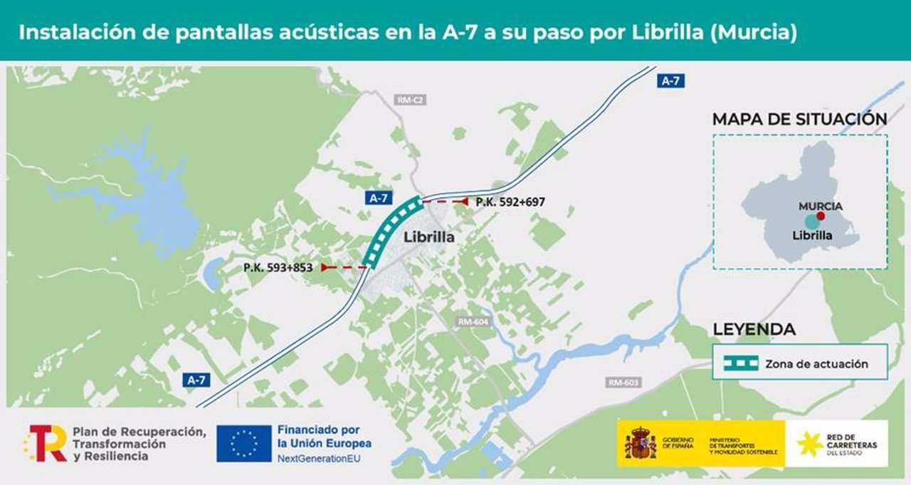 Mapa que muestra el tramo de obras a realizar (foto: Ministerio)