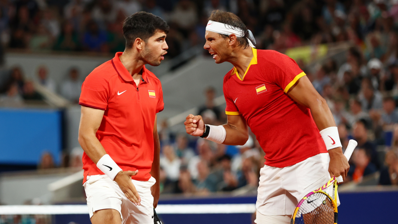 Rafael Nadal y Carlos Alcaraz, en los Juegos Olímpicos de París